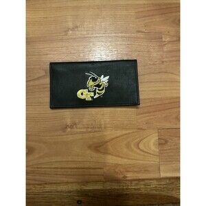 Georgia Tech Yellow Jackets Leather Checkbook Cover Black new without tag or
